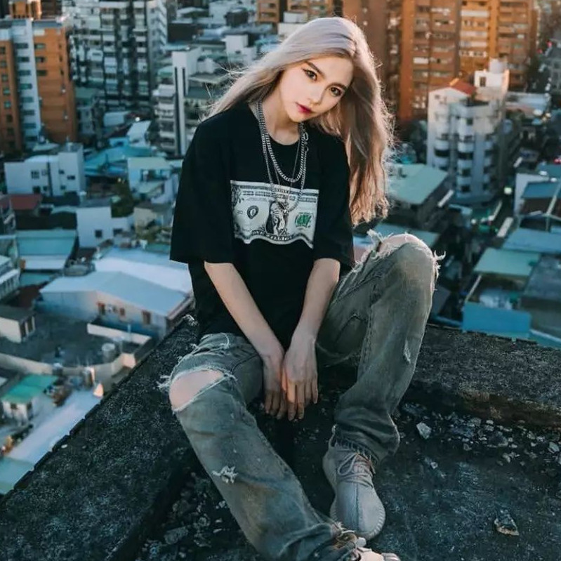 Printed top women's short sleeve T-shirt