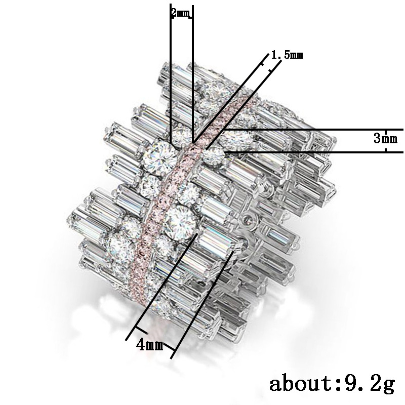Irregular micro-inlaid zircon ring
