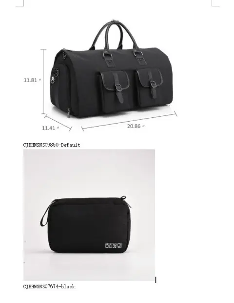 Men Travel Bag & Cationic Letter Wash Bag