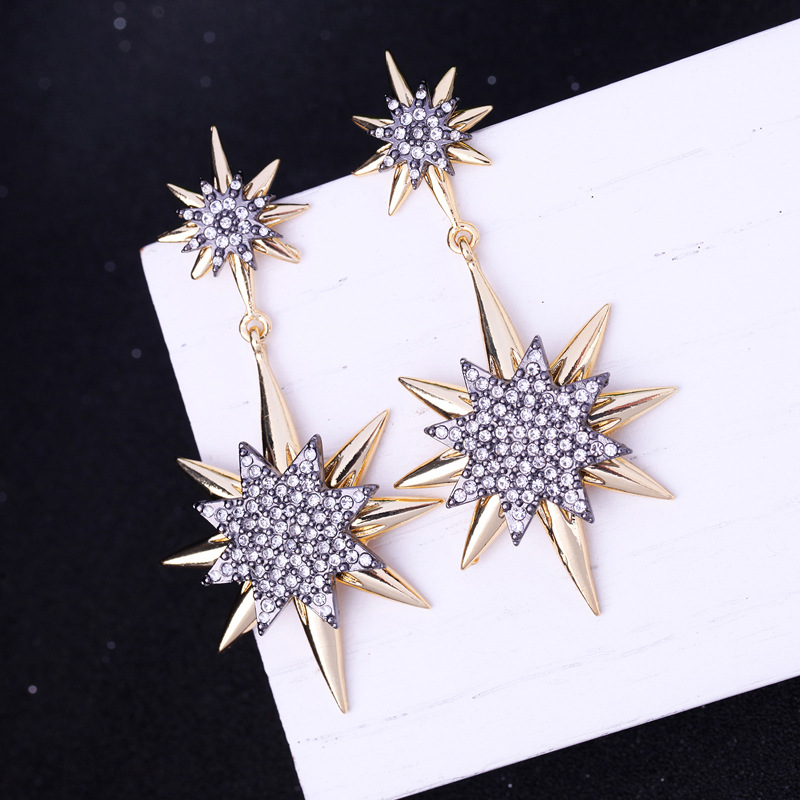 Temperament wild super flashing star earrings