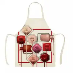 Pink nail polish cartoon apron - Beige - View 1
