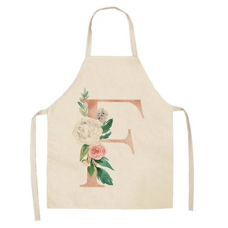 Letter series cotton and linen apron