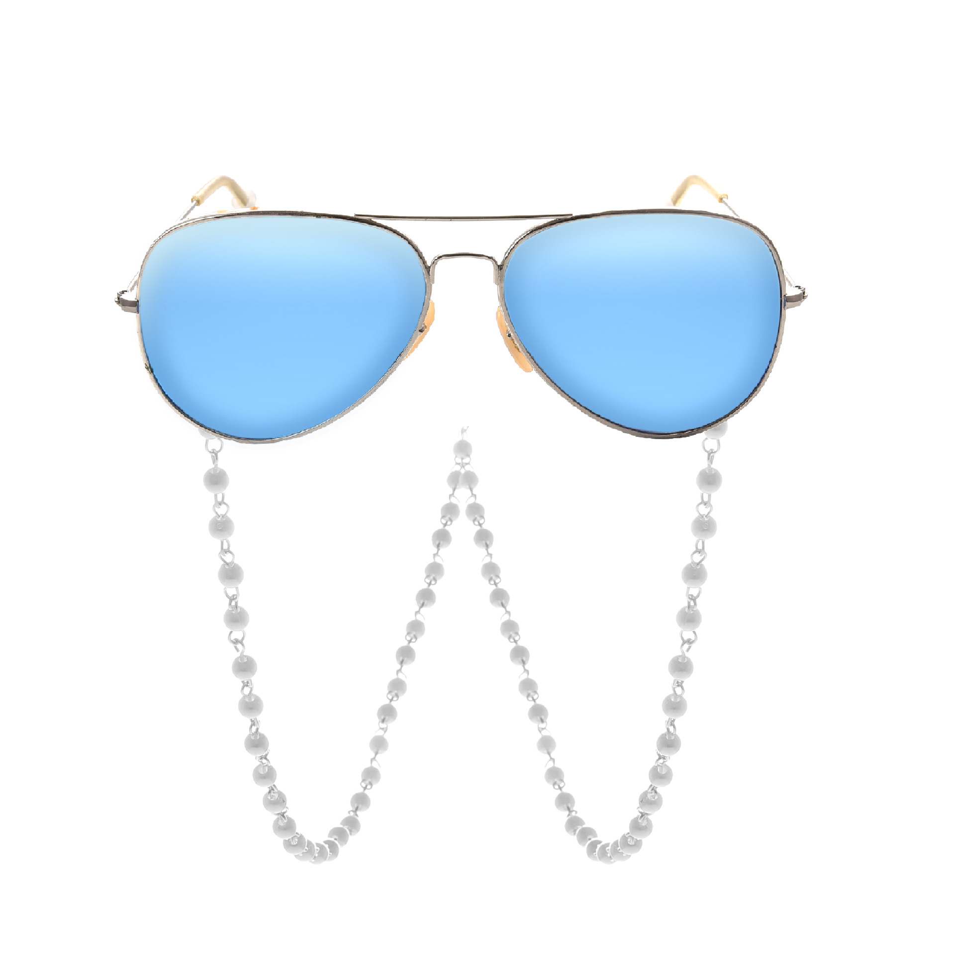 Simple fashion pearl glasses chain Silver - Shop at LoveMi
