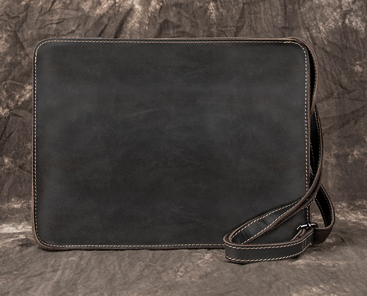 Men's business leather shoulder bag Black - Shop at LoveMi