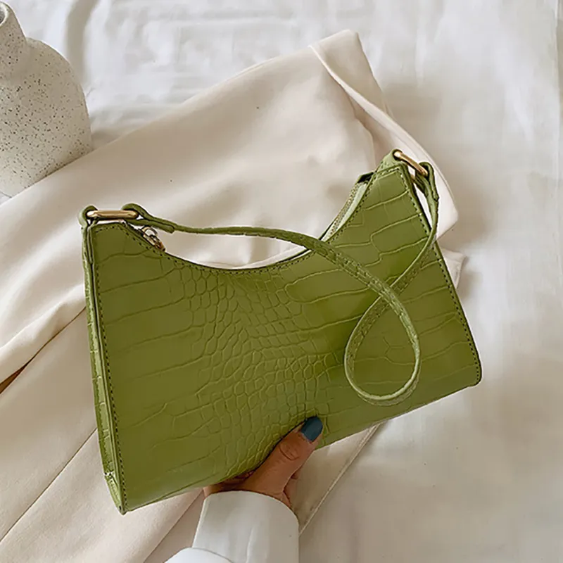 All-match one-shoulder armpit bag - Green