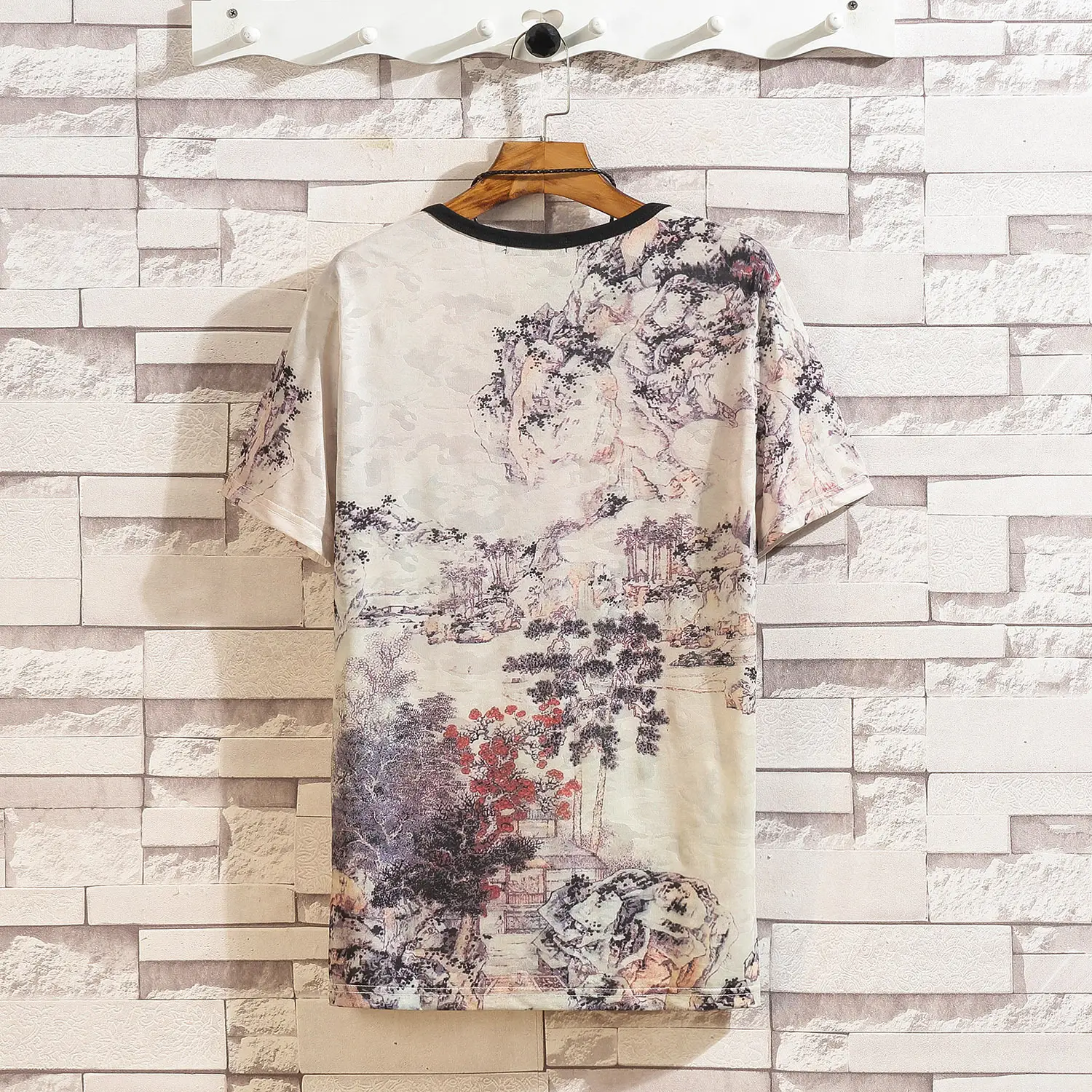 Cool men's casual fashion ice silk short sleeve