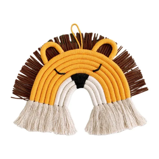 Woven rainbow fawn lion pendant Yellow - Shop at LoveMi