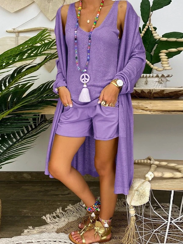 New casual knitted three-piece suit