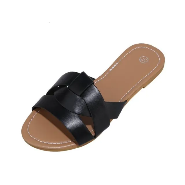 Women's flat sandals and slippers Black - Shop at LoveMi