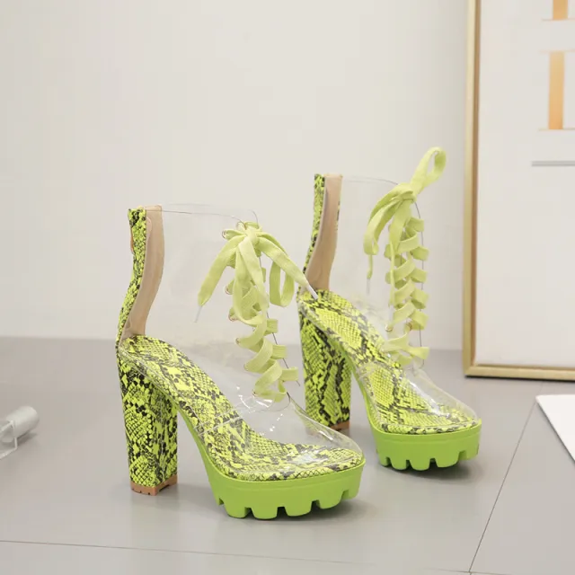 Platform high heels Green - Shop at LoveMi