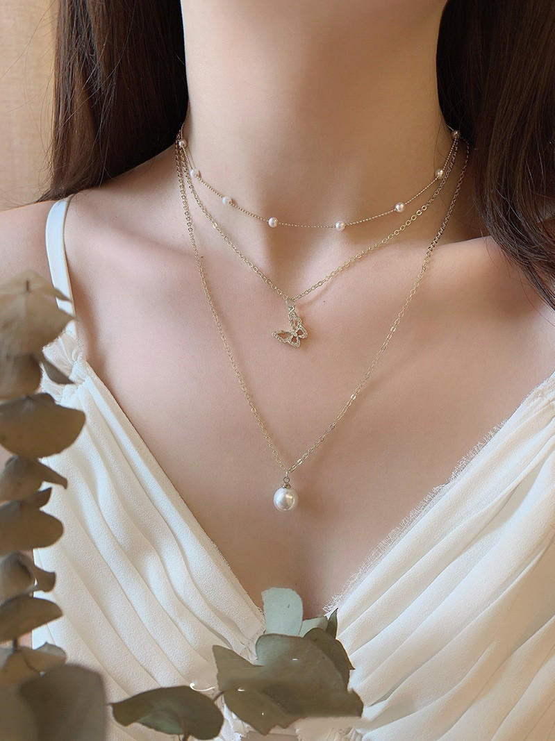 Butterfly hollow super immortal Korean Necklace