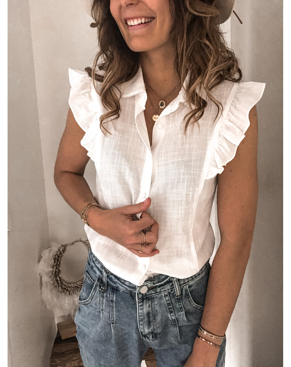 Solid color lapel cardigan shirt