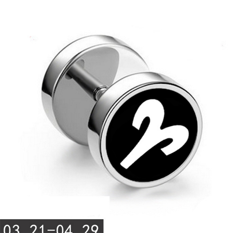 Titanium steel stainless steel twelve constellation earrings