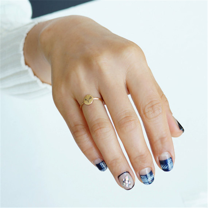 12 constellation gold-plated small ring