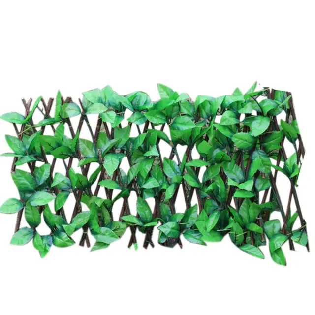 Garden Fence Decoration Privacy Wood With Artificial Green Leaf Retractable Extension Fencing For Courtyard Home Decoration Style 1 - Shop at LoveMi