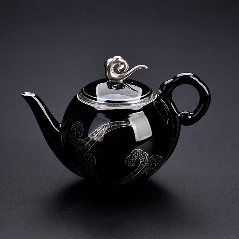 Silver pot set household tea set Xiangyun tea