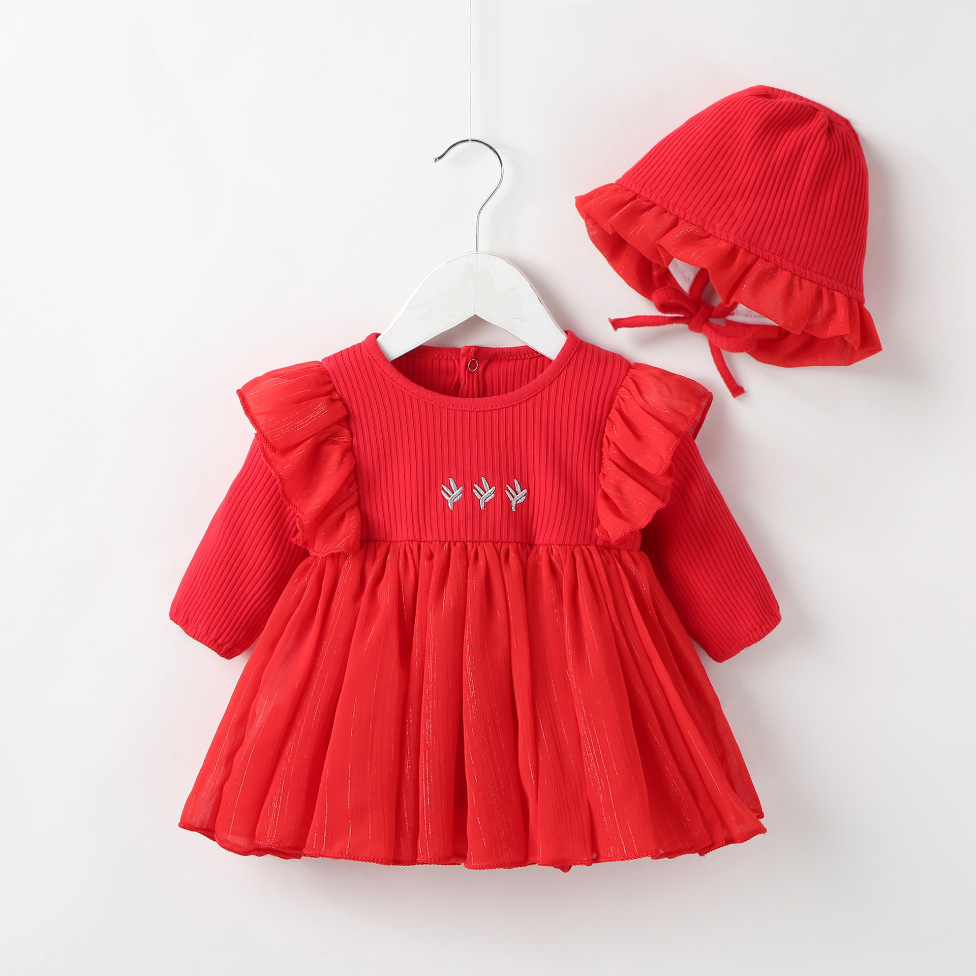 Baby princess fluffy dress in Red