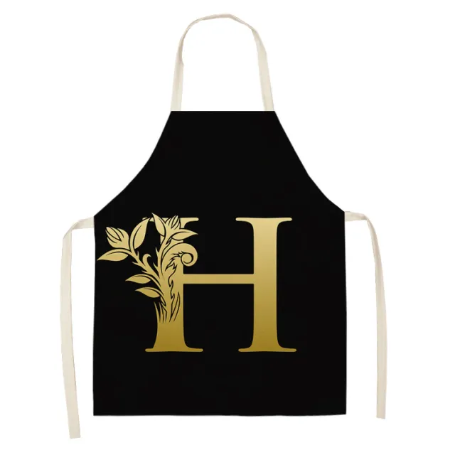 Letter series cotton and linen apron H - Shop at LoveMi