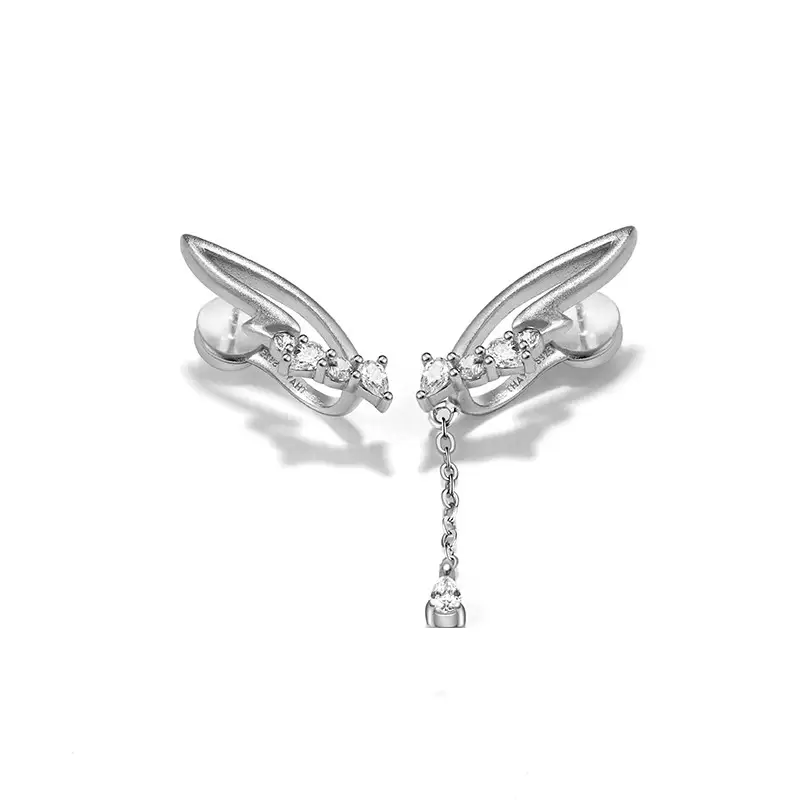 Angel wings ear clip without pierced earrings