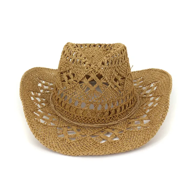 Hat travel sun sun visor western cowboy straw hat Khaki - Shop at LoveMi
