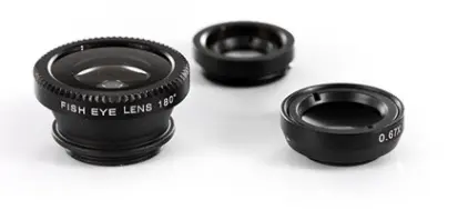 Mobile phone fisheye lens three in one