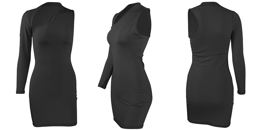 Sexy one shoulder long sleeve dress