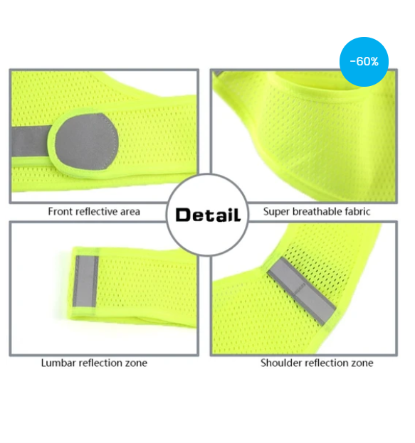 Reflective vest for night running and cycling
