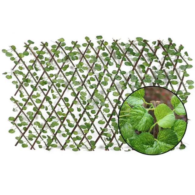 Garden Fence Decoration Privacy Wood With Artificial Green Leaf Retractable Extension Fencing For Courtyard Home Decoration Style 3 - Shop at LoveMi