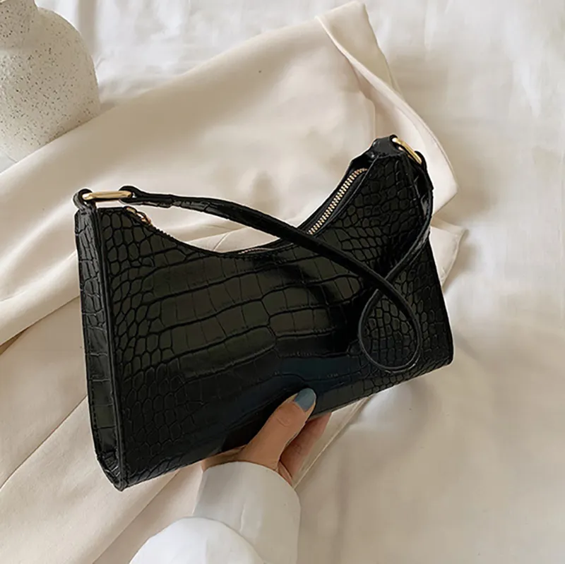 All-match one-shoulder armpit bag - Black