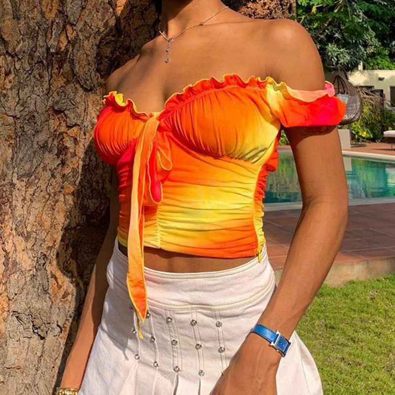 Tie-dye print gradient vest