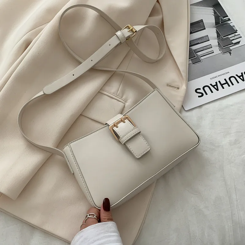 Fashion simple shoulder bag - White