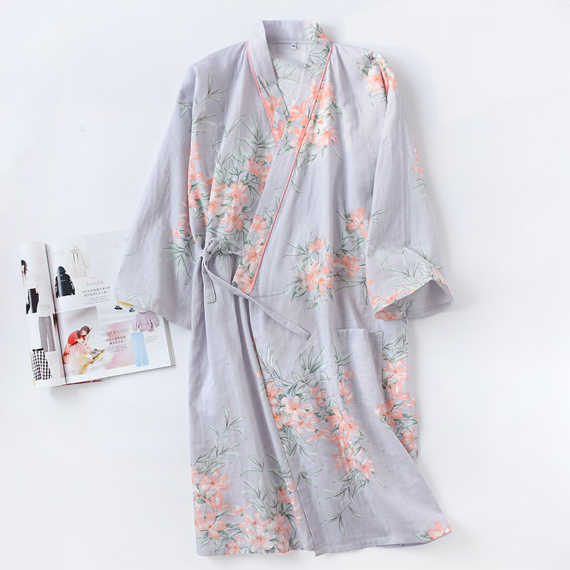 Title 2, Pure cotton gauze kimono bathrobe