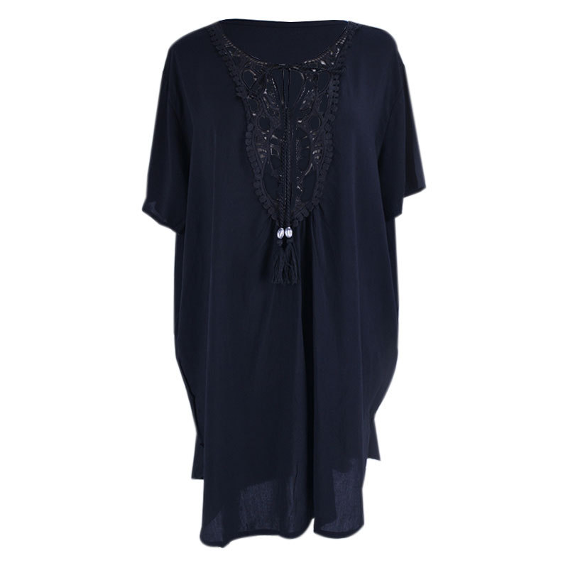 Human cotton and lace black beach jacket