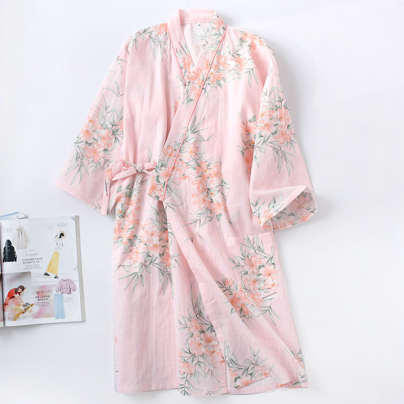 Title 4, Pure cotton gauze kimono bathrobe