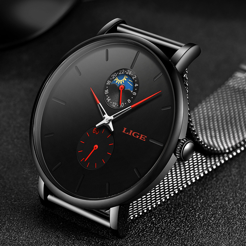 New mesh belt luminous men's watch