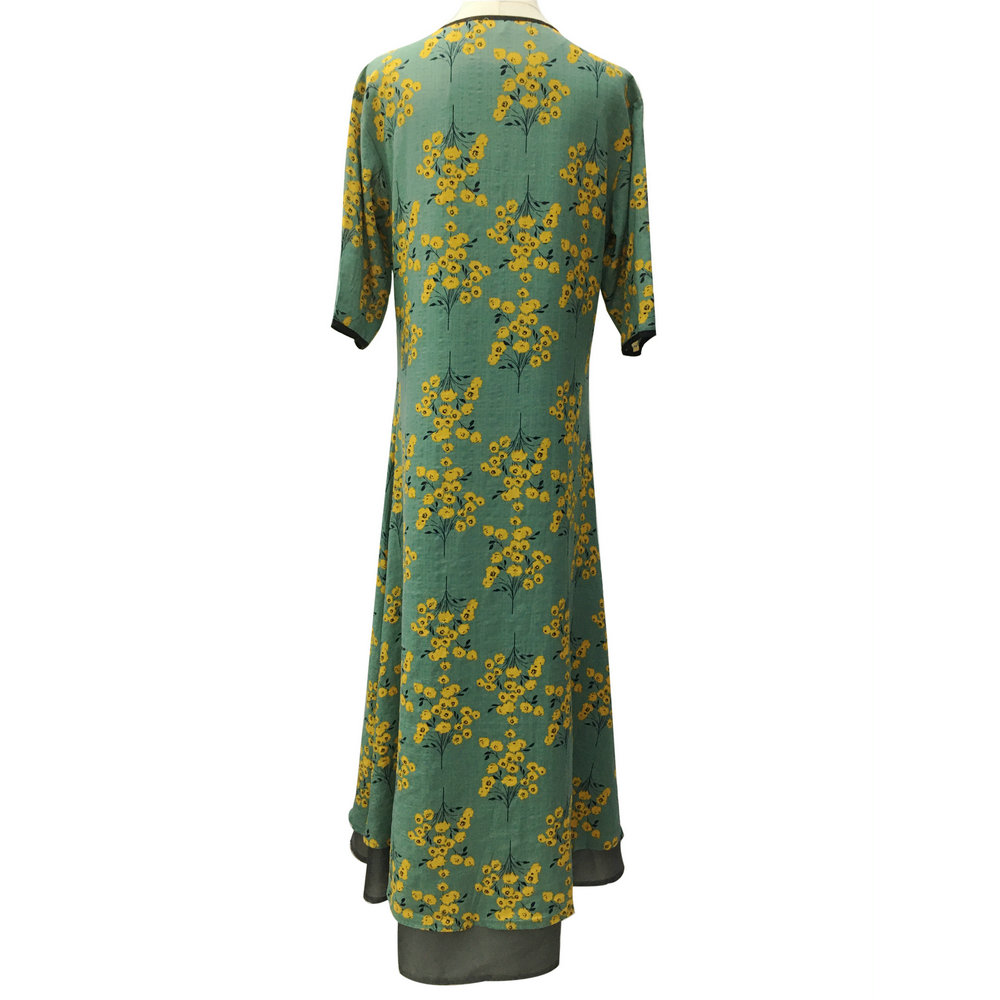 Retro Printed Double-Layer Plus Size Women's Dress