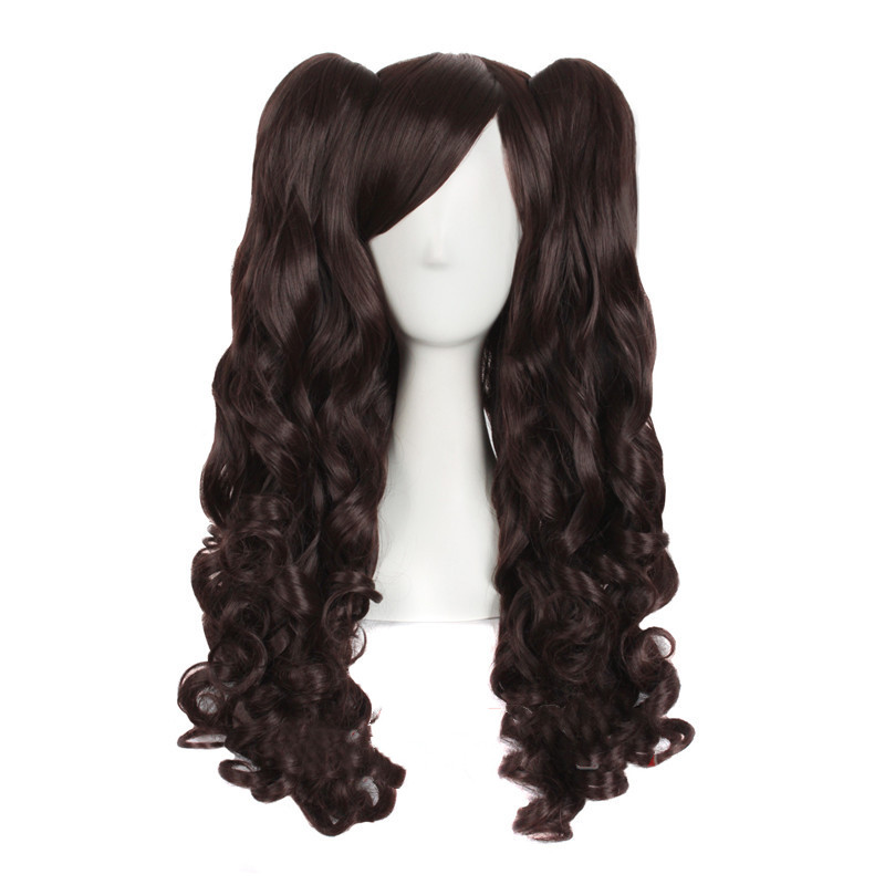 Big wave wig set double ponytail Black Brown - Shop at LoveMi