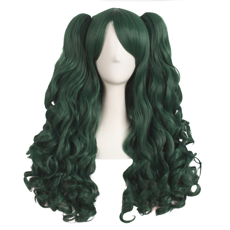 Big wave wig set double ponytail Dark Green - Shop at LoveMi
