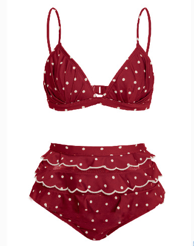 Polka dot split swimsuit