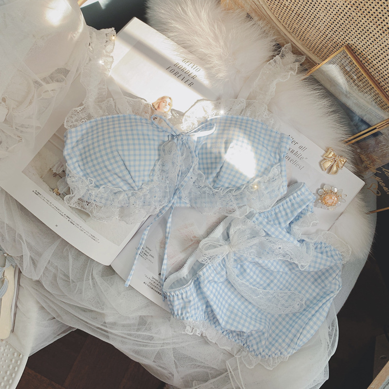 Little fairy lace plaid underwear