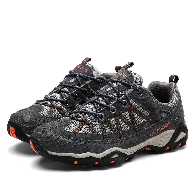 Leather outdoor men's shoes - Grey