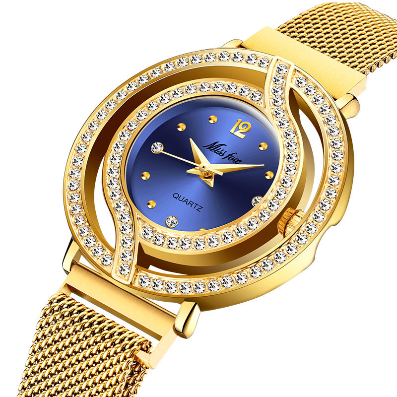Women’s Watch Milanese Mesh Magnetic Strap Elegant Quartz Timepiece