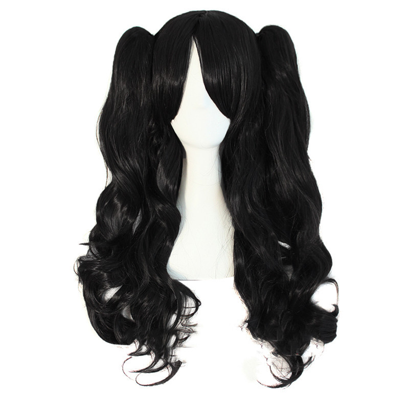 Big wave wig set double ponytail Black - Shop at LoveMi