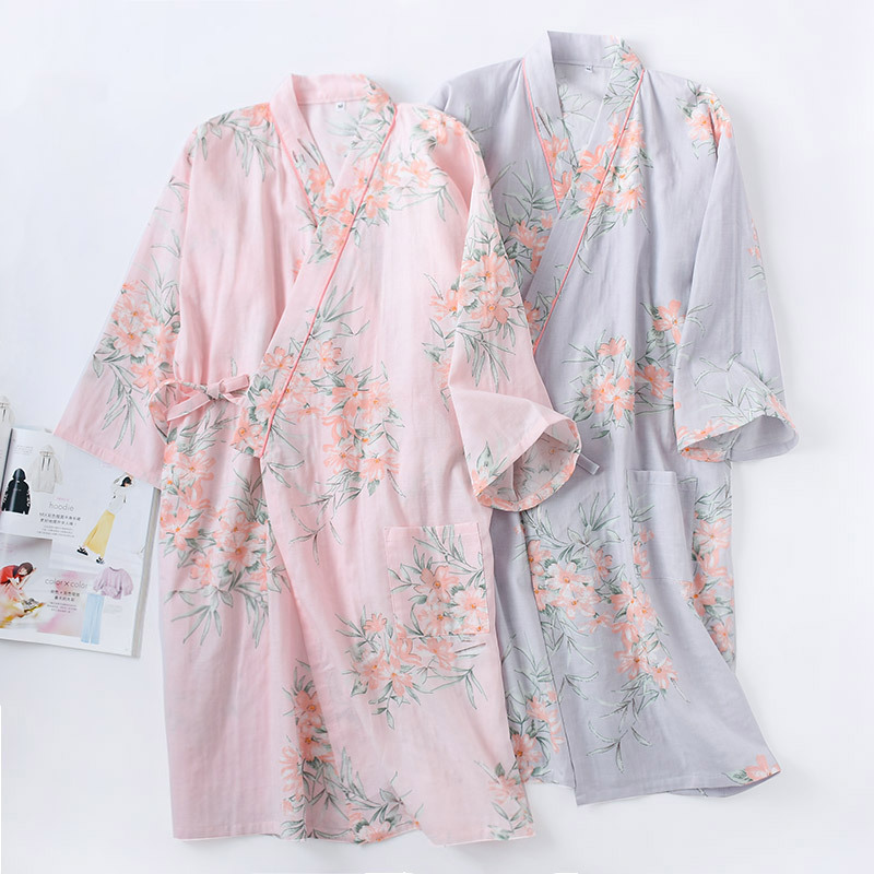 Title 3, Pure cotton gauze kimono bathrobe