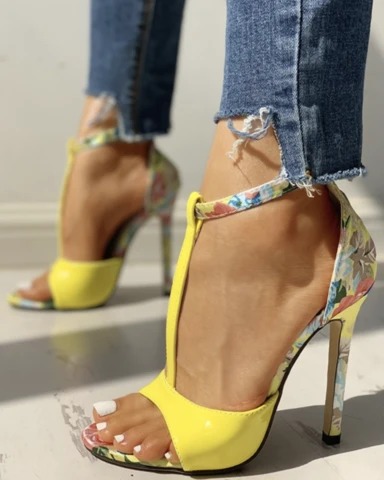 High heeled sandals Yellow - Shop at LoveMi