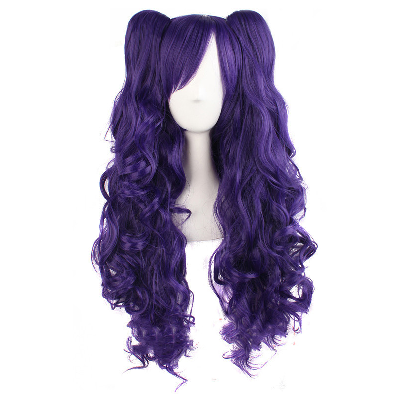 Big wave wig set double ponytail Dark Purple - Shop at LoveMi