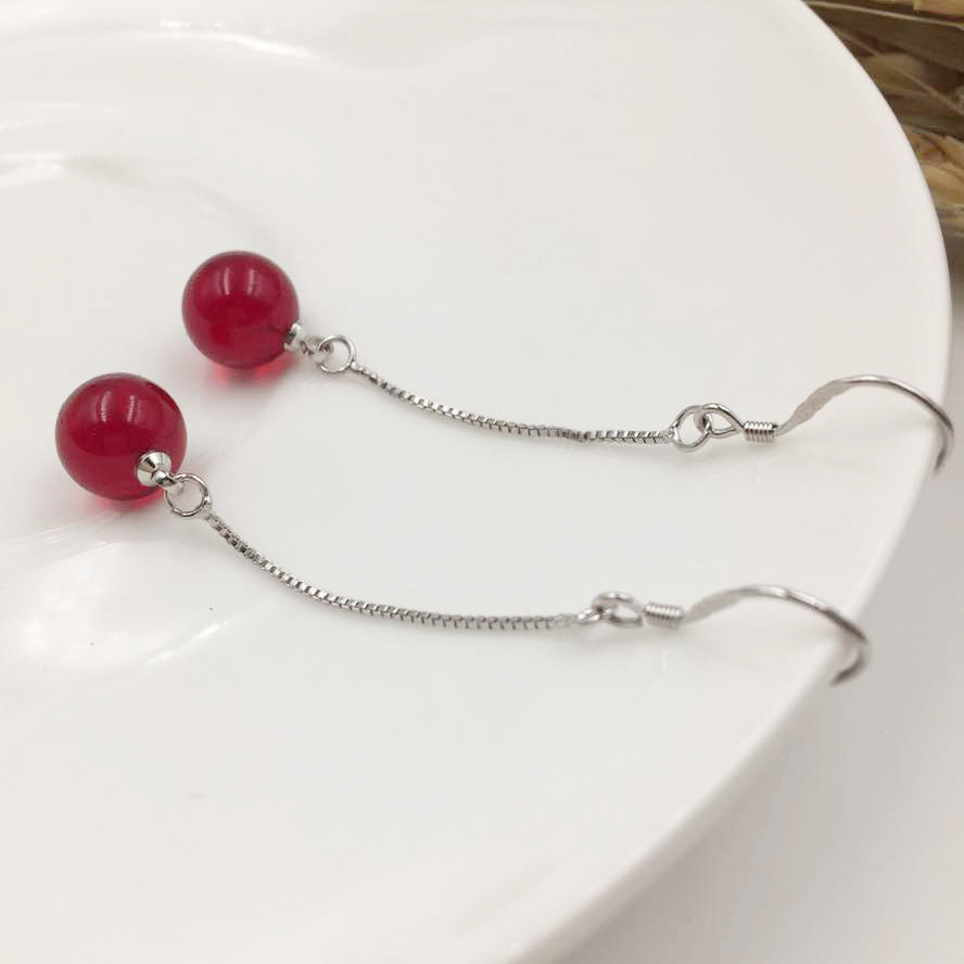 Natural Agate Earrings Silver Earrings