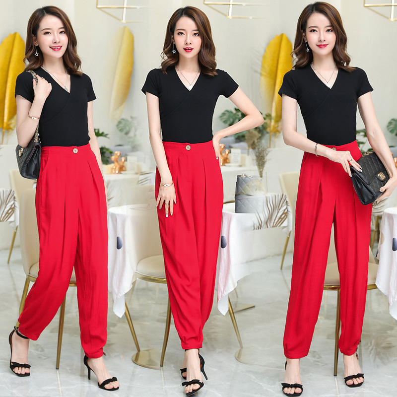 Cotton and linen solid color bloomers