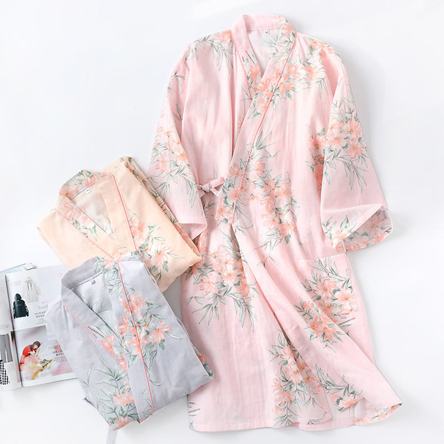 Title 1, Pure cotton gauze kimono bathrobe