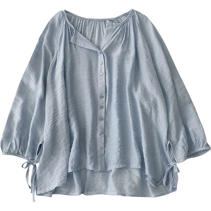 Loose solid color sun protection top